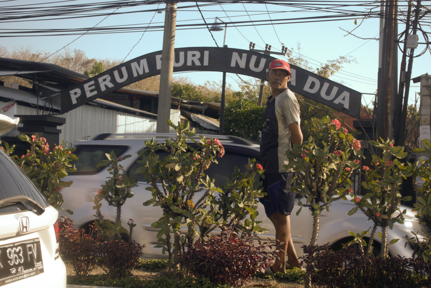 Man crossing Road, Denpassar, Bali